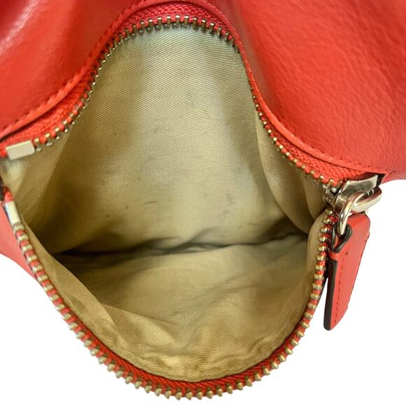 Coach Legacy Carnelian Leather Duffel #19889 - Coral Red Bucket Shoulder Bag - Picture 7 of 10